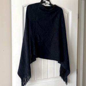 Poncho with fringe